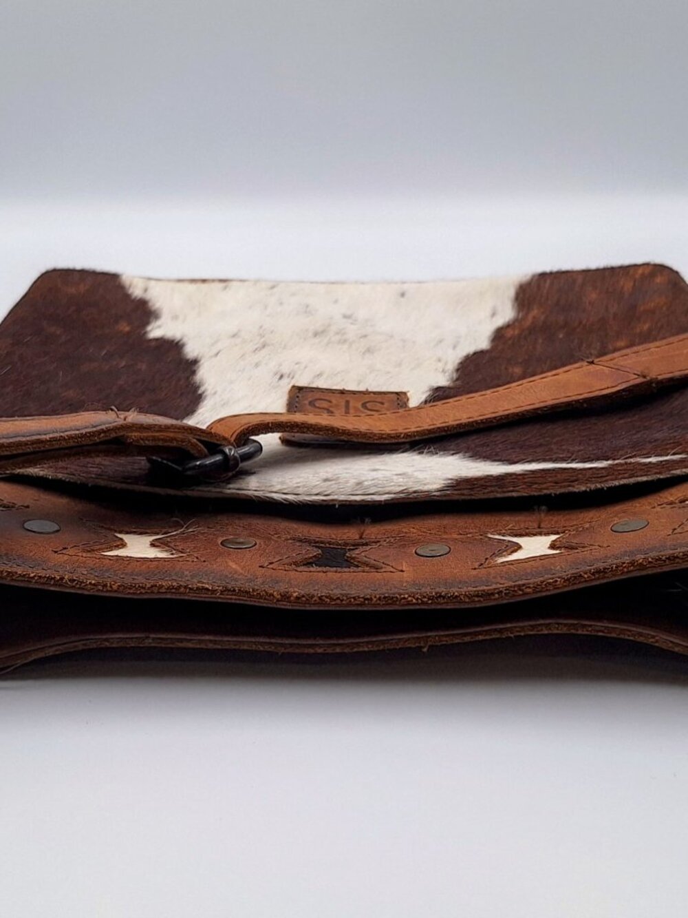 STS Ranchwear Leather Cowhide Crossbody Purse Western Hourglass Pattern - Picture 5 of 11